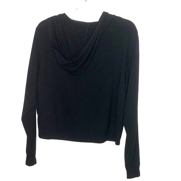 Express Black Cropped Lace Up Hoodie Sweatshirt Corset Style Extra Small - Picture 6 of 8